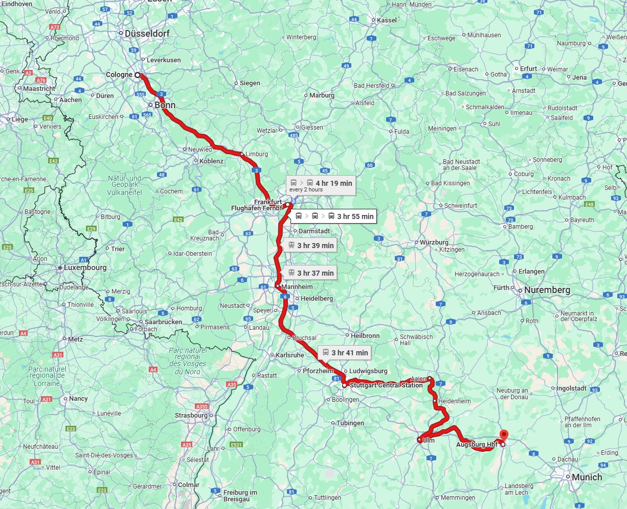 Anreise von Köln Zu Augsburg Über 
