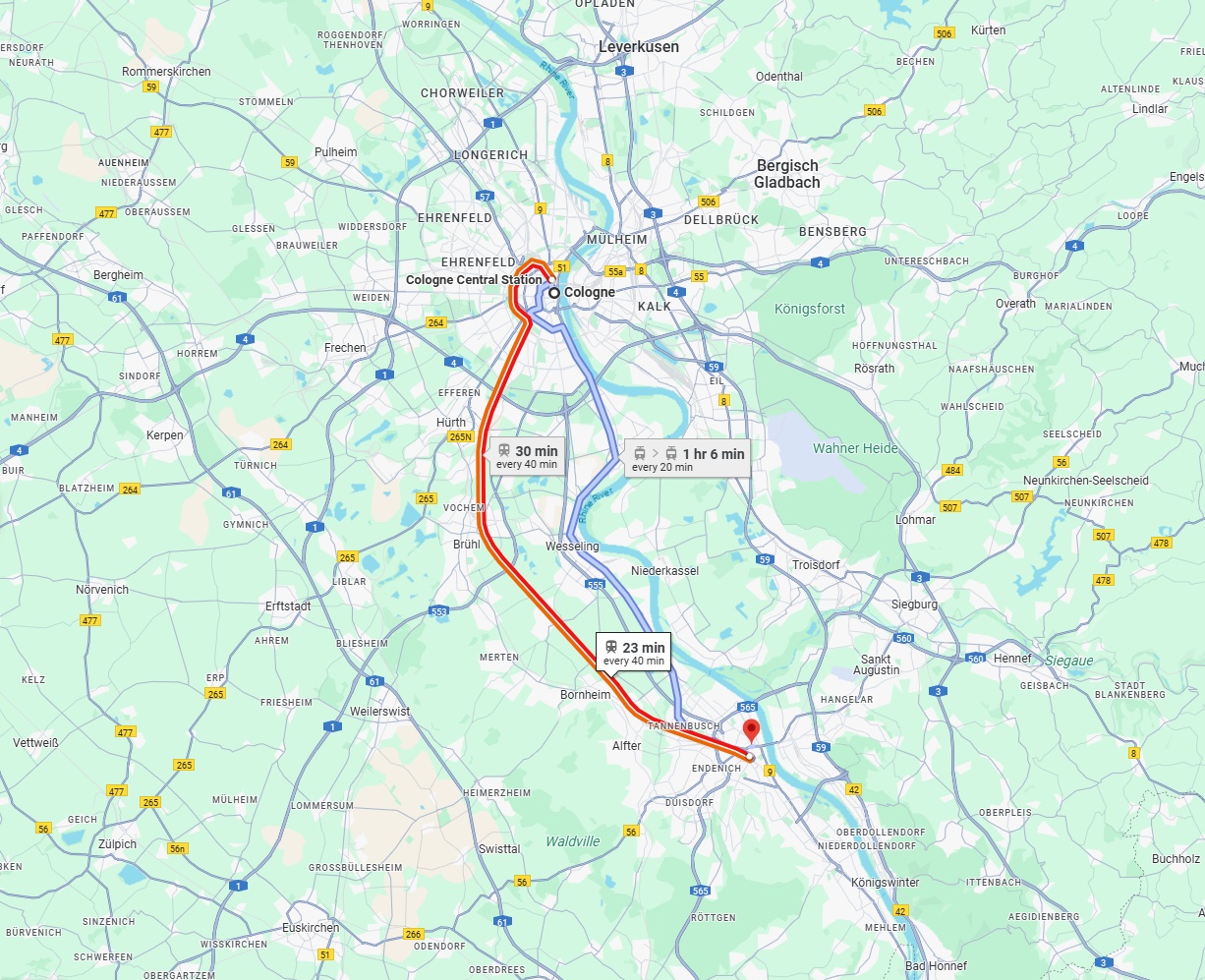 Anreise von Köln Zu Bonn Über 