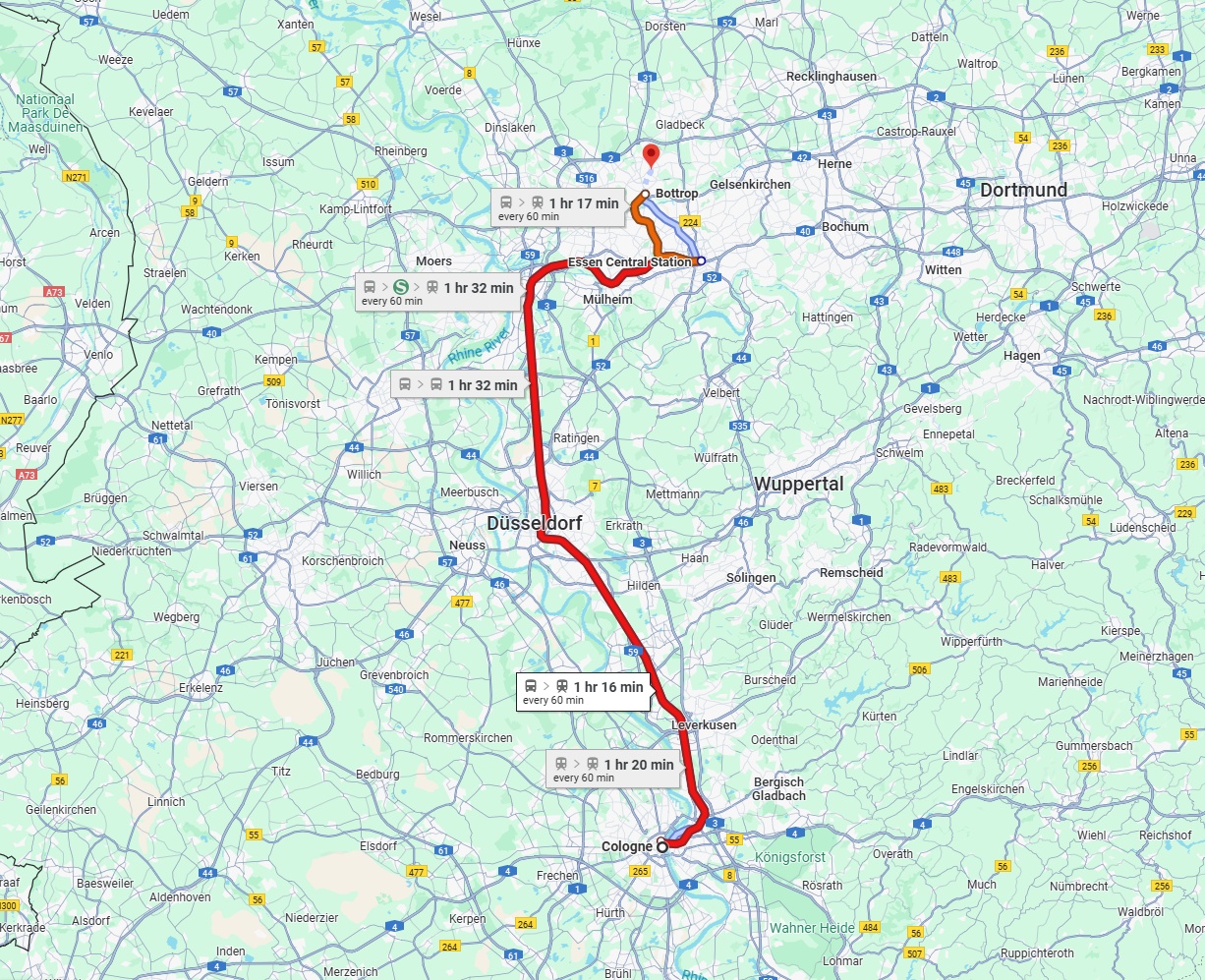 Anreise von Köln Zu Bottrop Über 