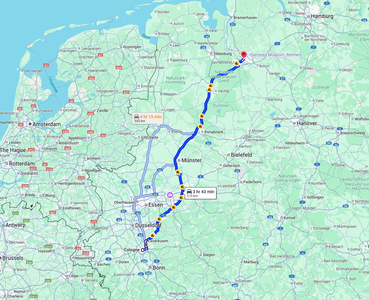 Anreise von Köln Zu Bremen Über via A1