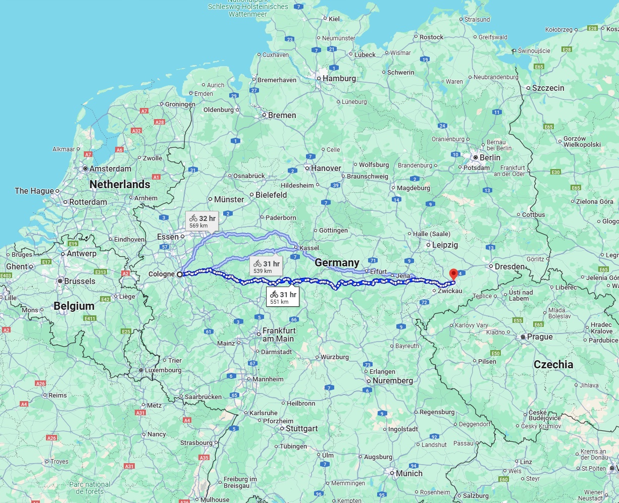 Anreise von Köln Zu Chemnitz Über 