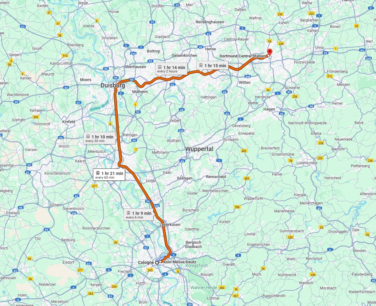 Anreise von Köln Zu Dortmund Über 