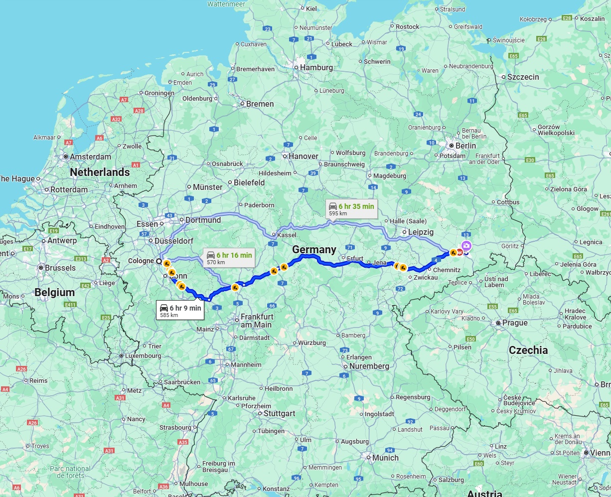 Anreise von Köln Zu Dresden Über via A4