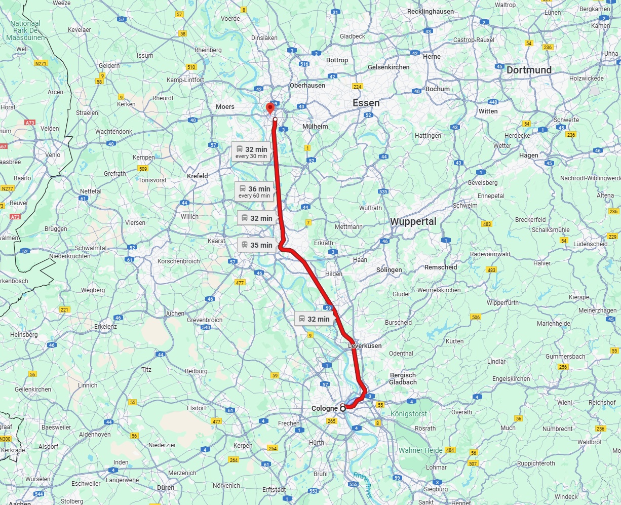 Anreise von Köln Zu Duisburg Über 