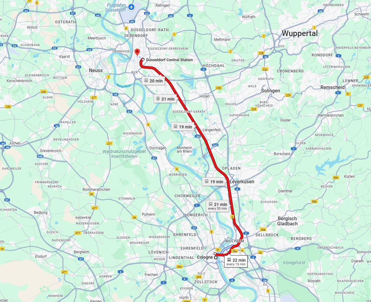 Anreise von Köln Zu Düsseldorf Über 