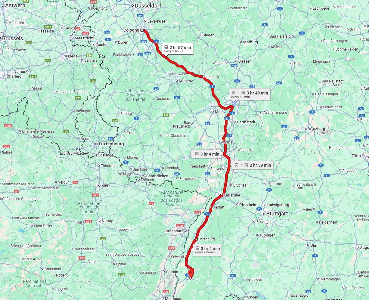 Anreise von Köln Zu Freiburg im Breisgau Über 