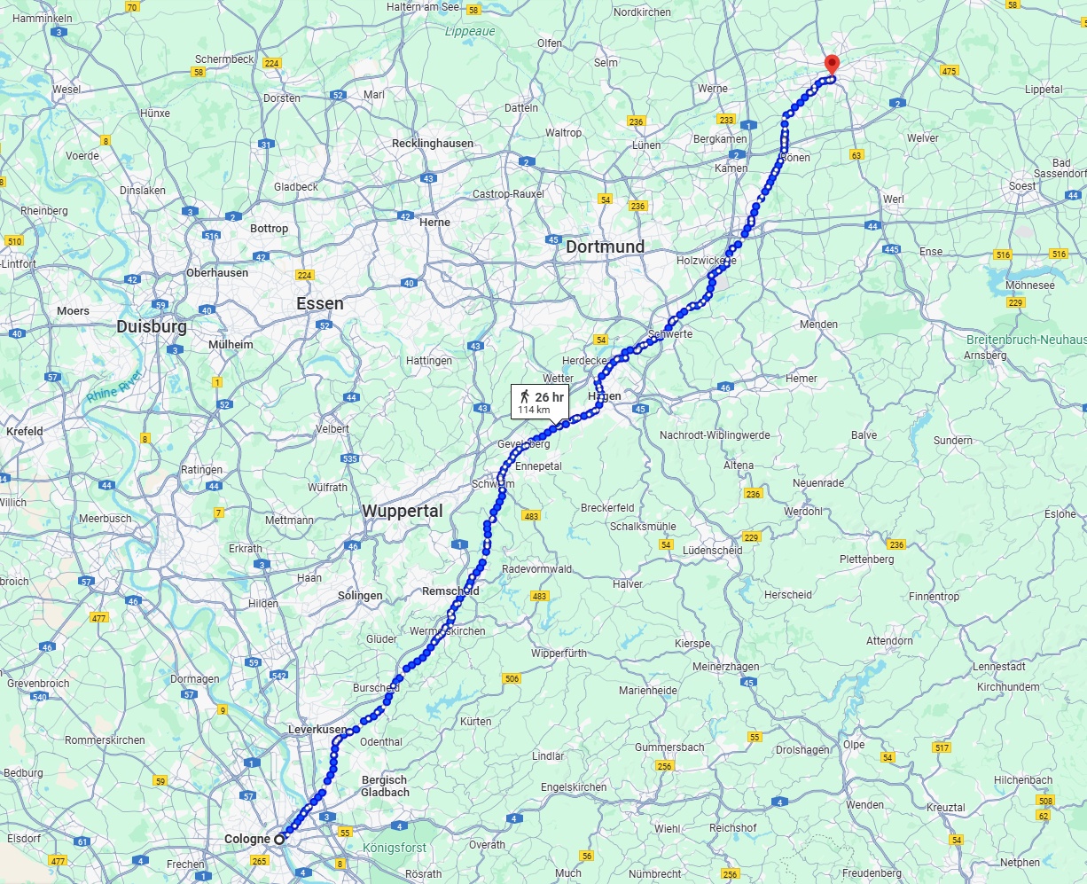Anreise von Köln Zu Hamm Über 