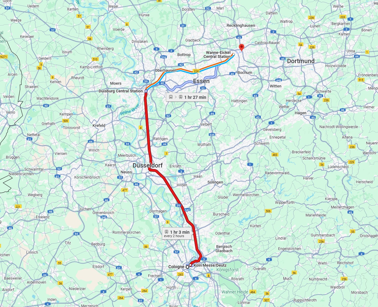 Anreise von Köln Zu Herne Über 