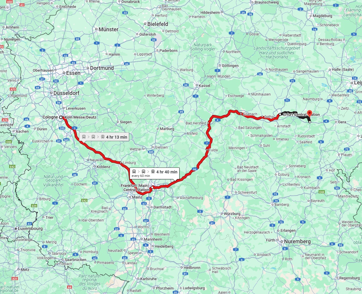 Anreise von Köln Zu Jena Über 