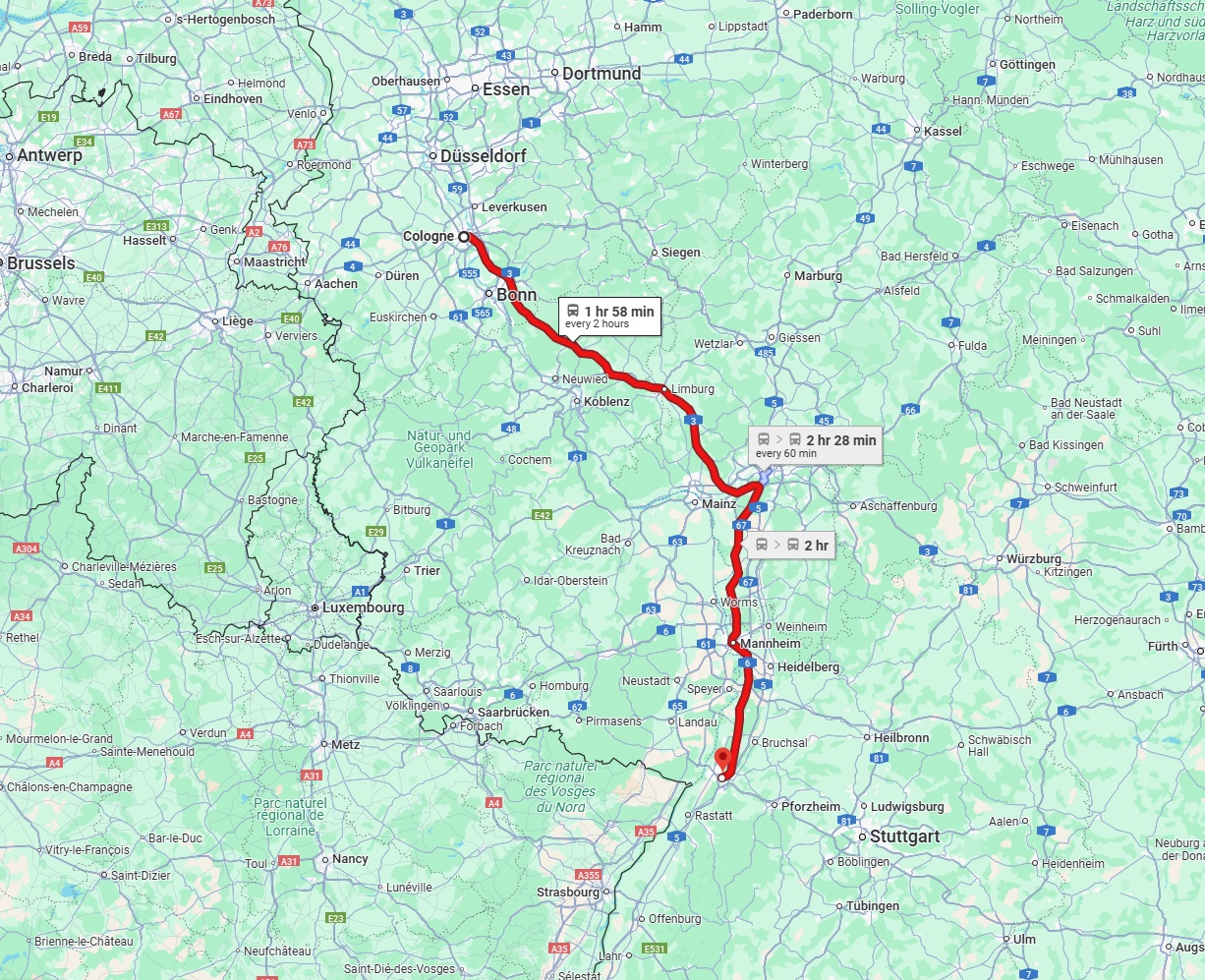 Anreise von Köln Zu Karlsruhe Über 