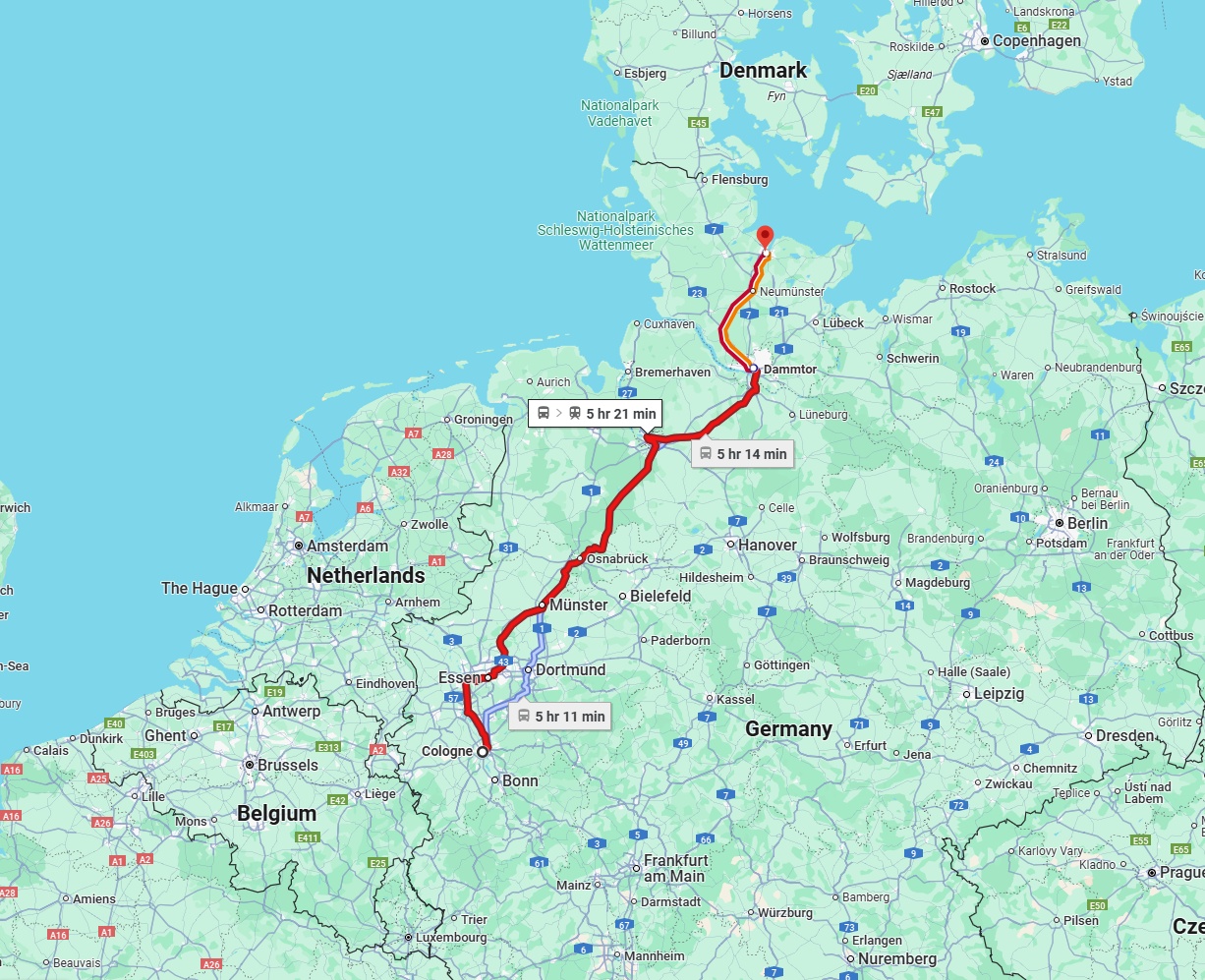 Anreise von Köln Zu Kiel Über 