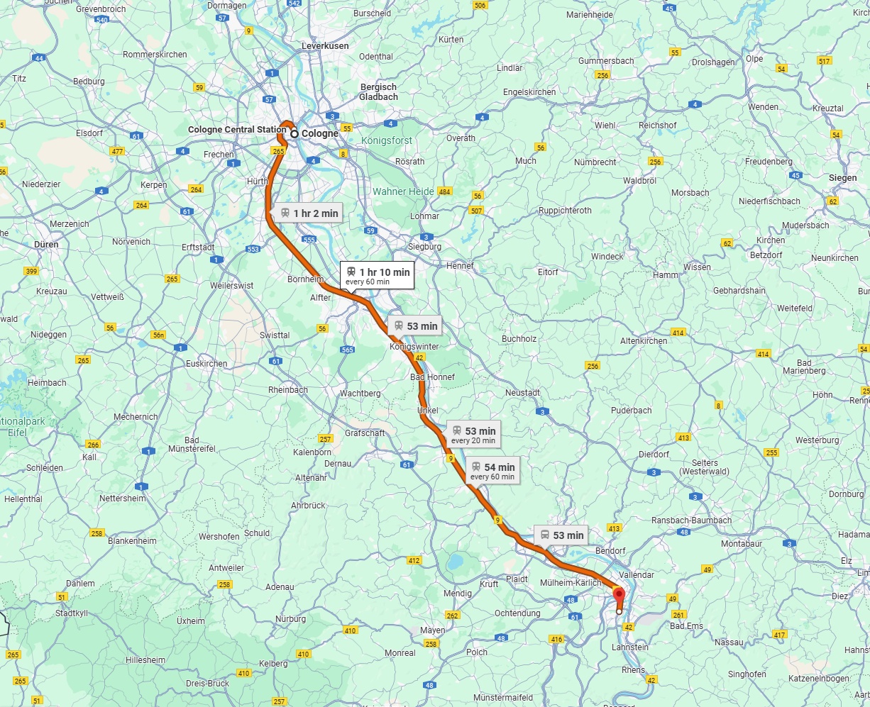 Anreise von Köln Zu Koblenz Über 