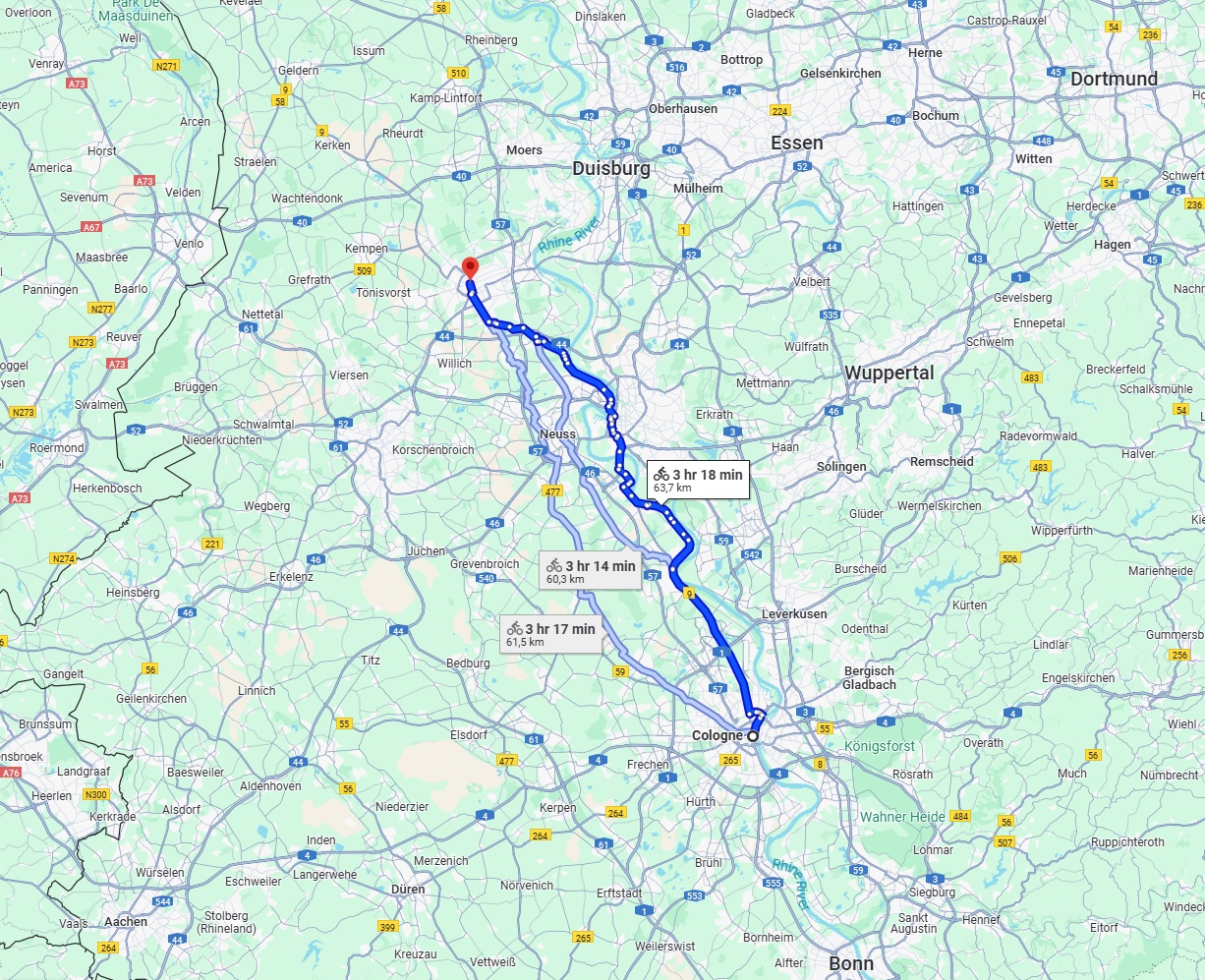 Anreise von Köln Zu Krefeld Über 