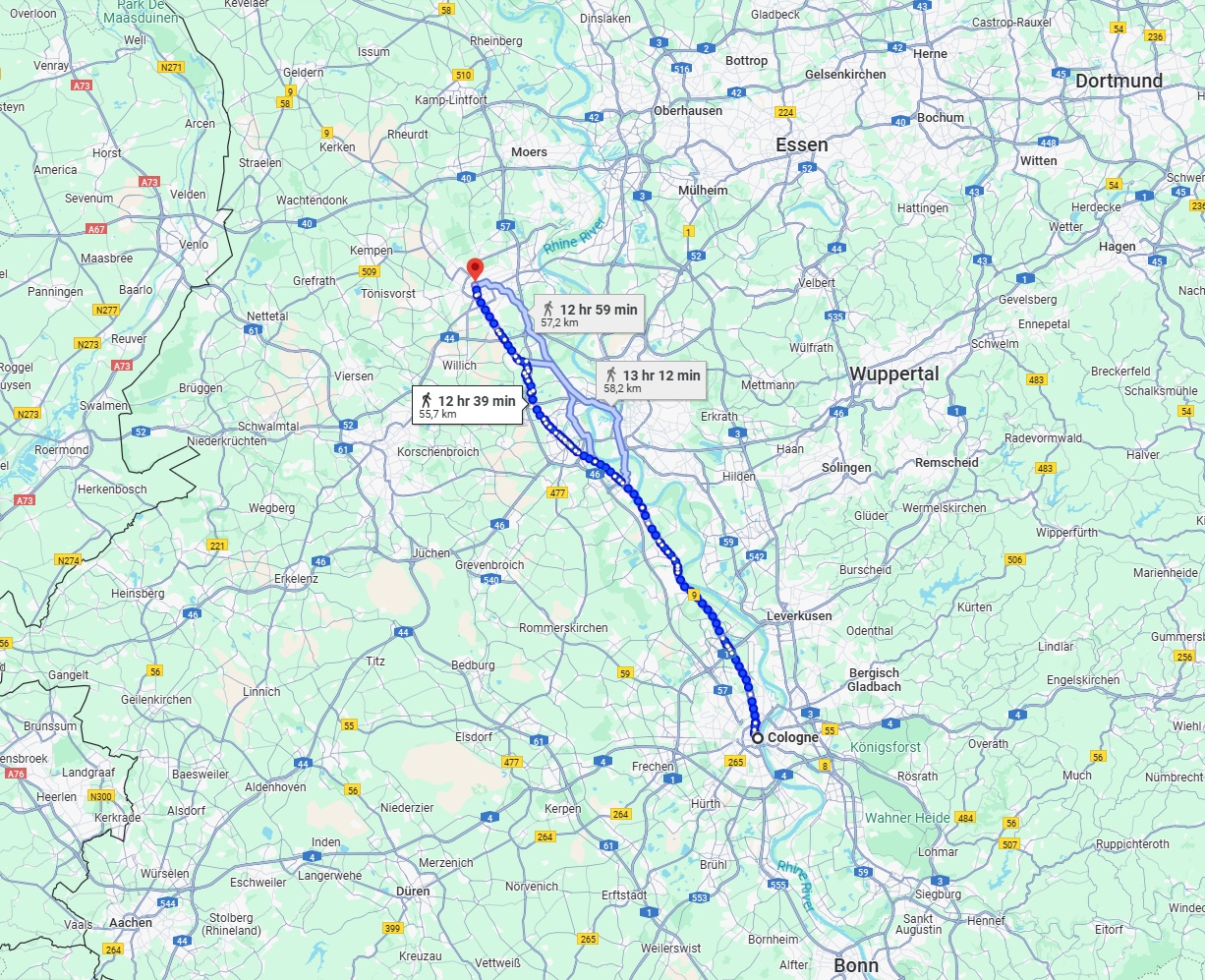 Anreise von Köln Zu Krefeld Über 
