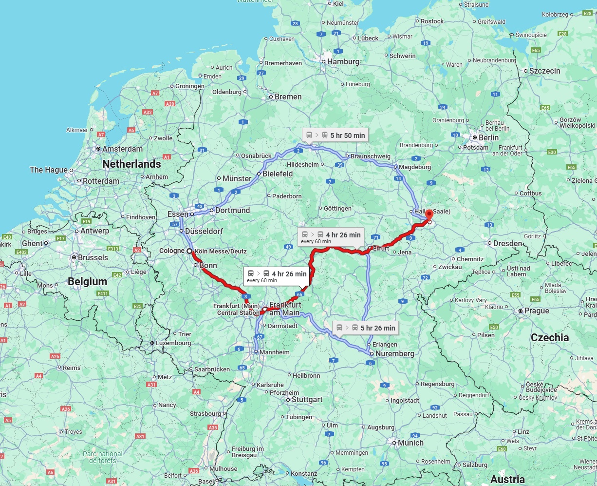 Anreise von Köln Zu Leipzig Über 