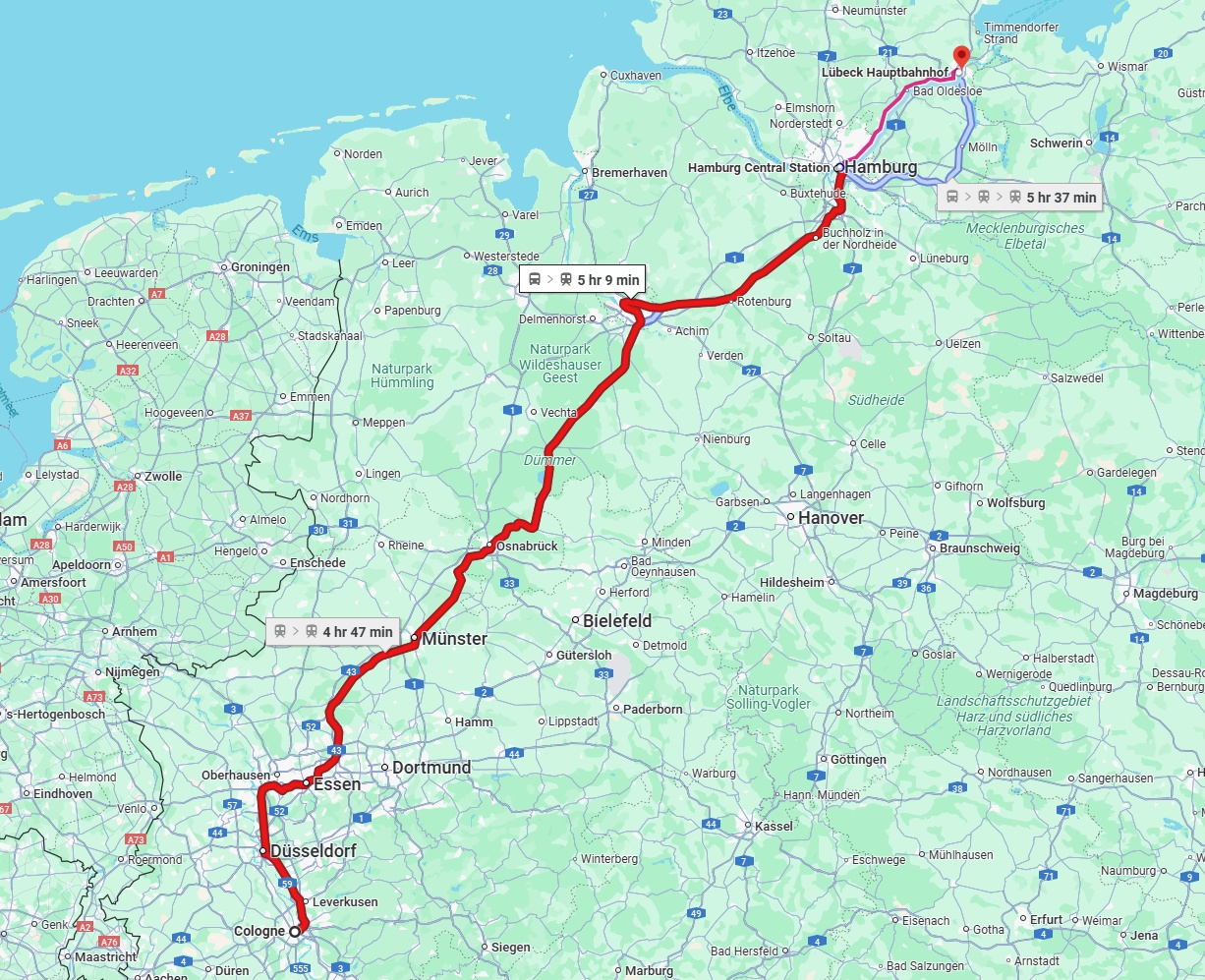 Anreise von Köln Zu Lübeck Über 