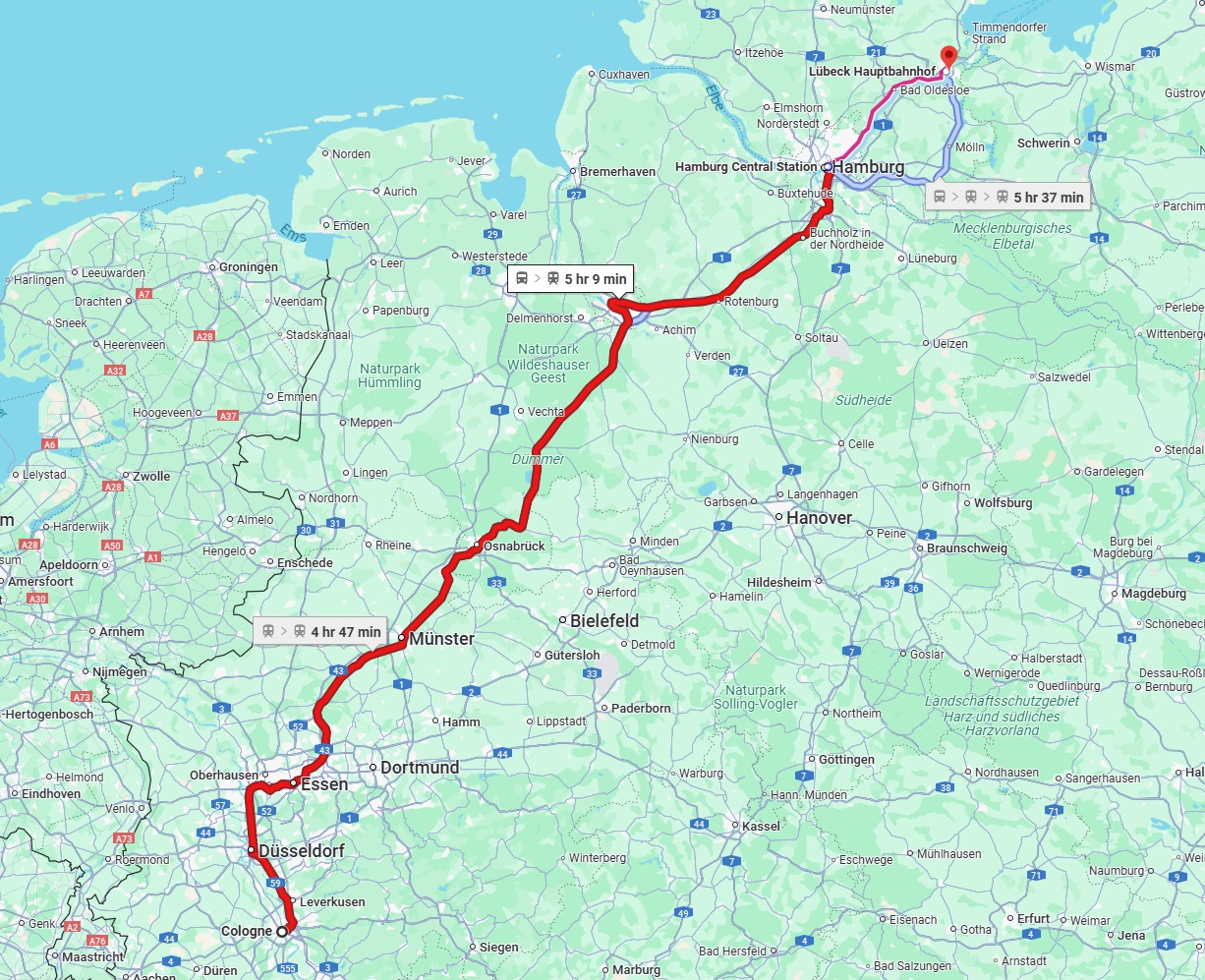 Anreise von Köln Zu Lübeck Über 