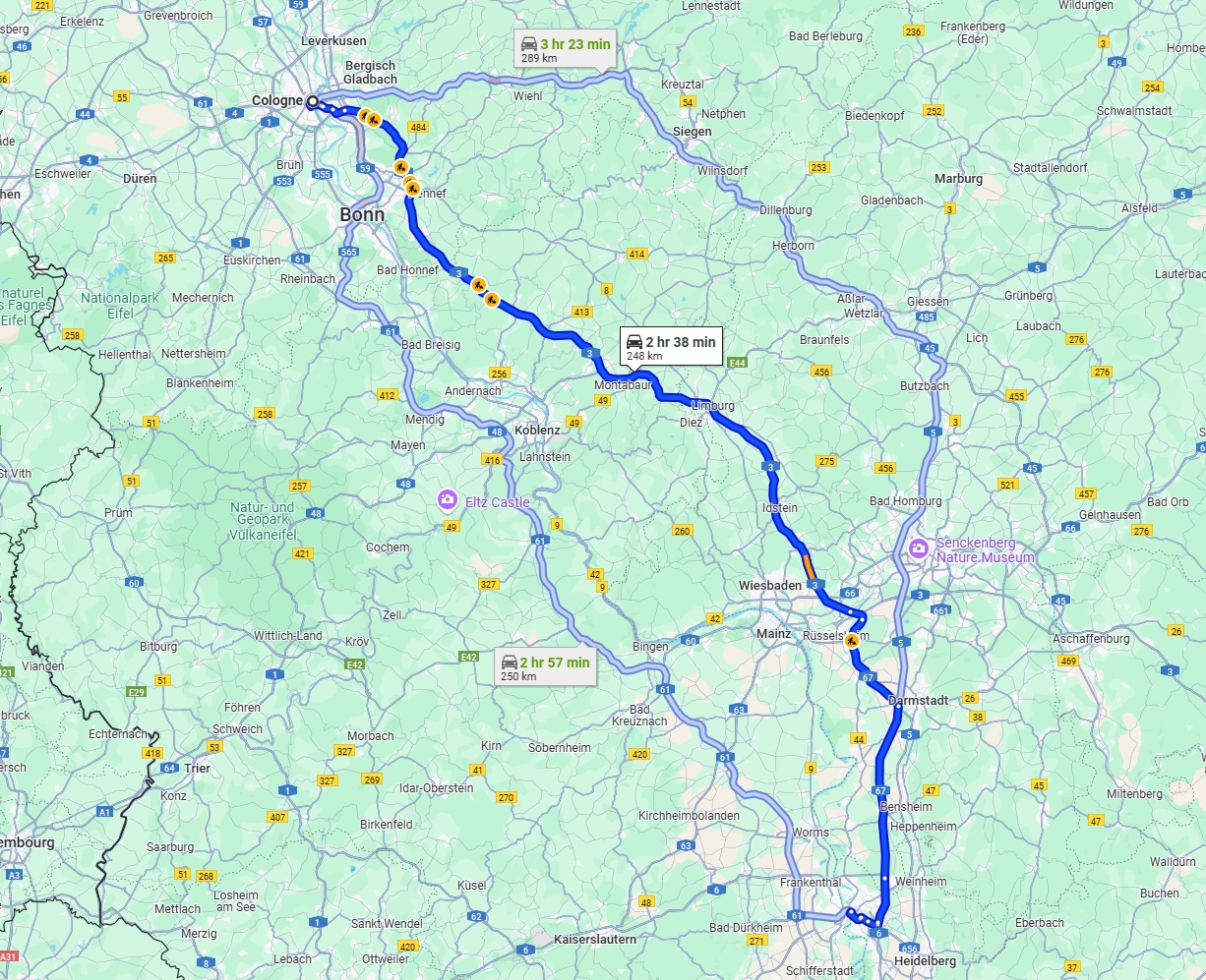 Anreise von Köln Zu Mannheim Über 