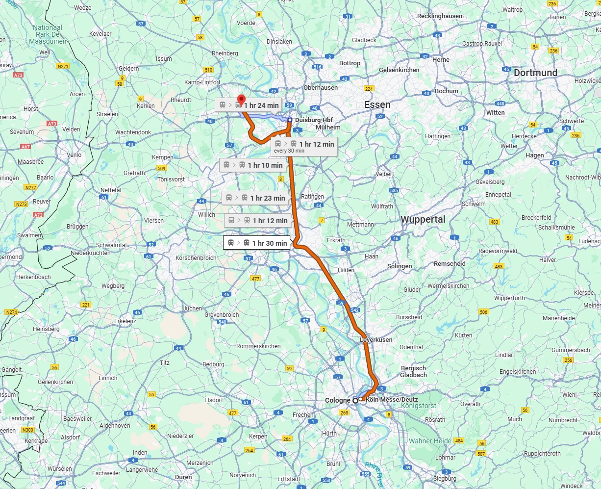 Anreise von Köln Zu Moers Über 