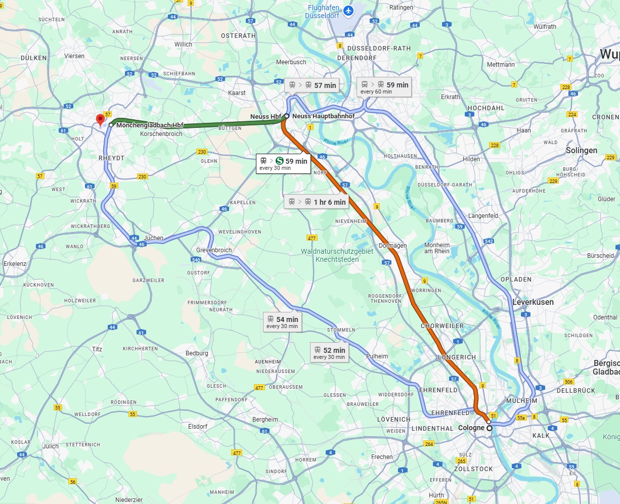 Anreise von Köln Zu Mönchengladbach Über 
