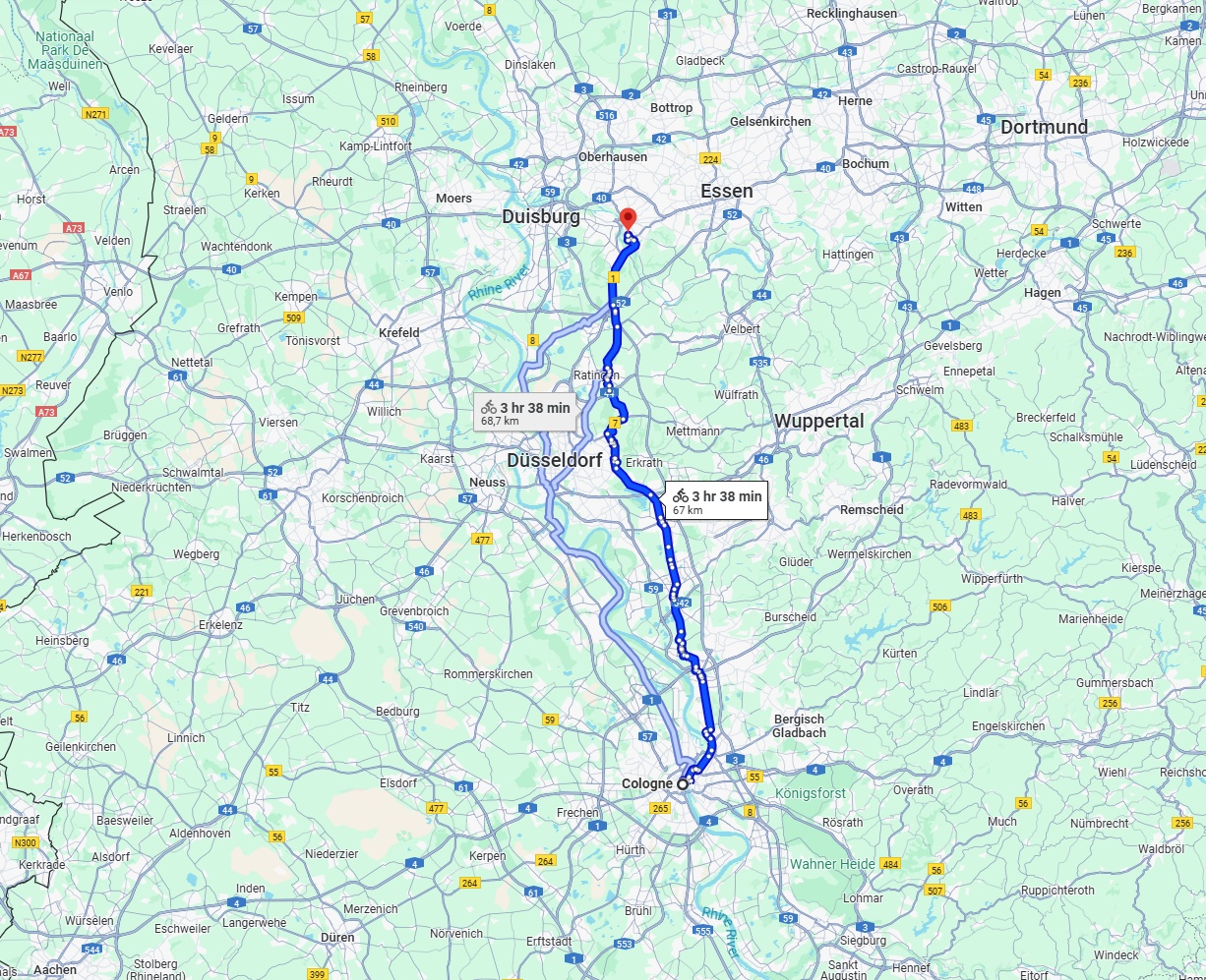 Anreise von Köln Zu Mülheim an der Ruhr Über 