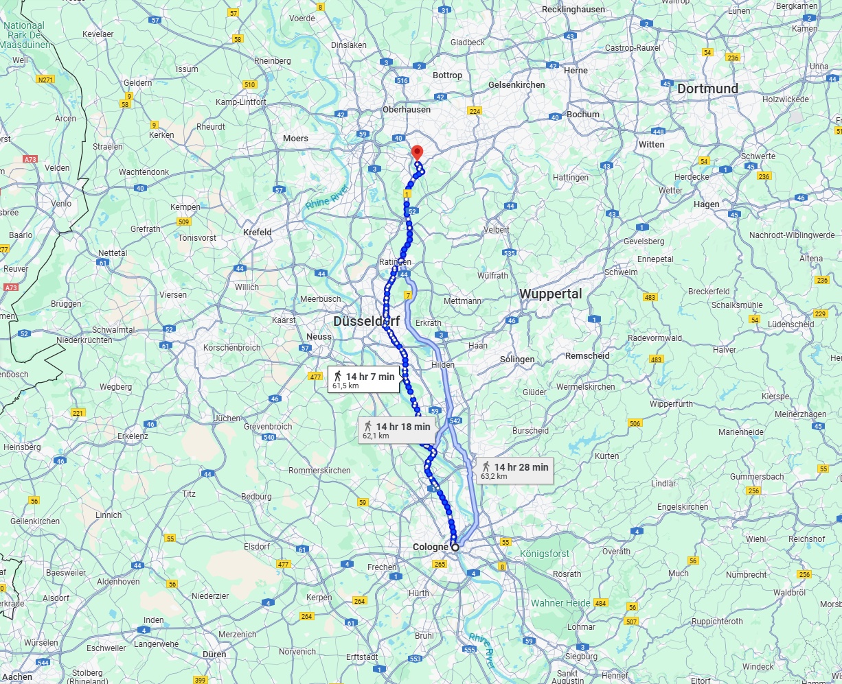Anreise von Köln Zu Mülheim an der Ruhr Über 