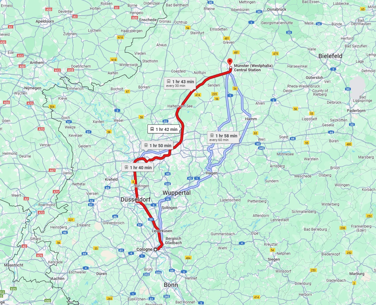 Anreise von Köln Zu Münster Über 
