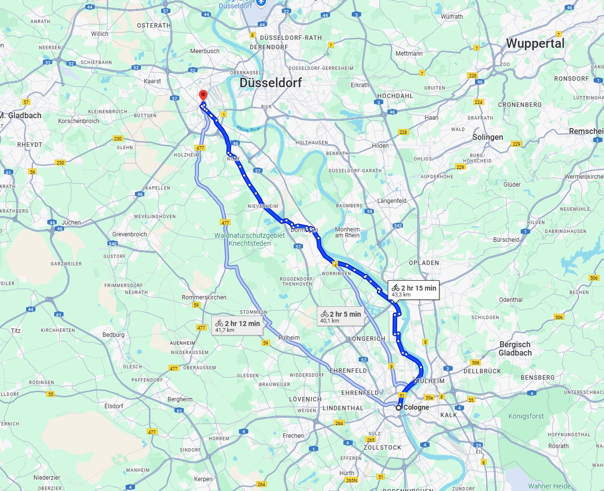 Anreise von Köln Zu Neuss Über 
