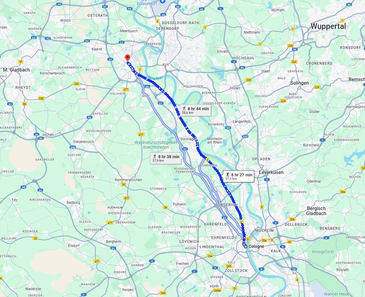 Anreise von Köln Zu Neuss Über 