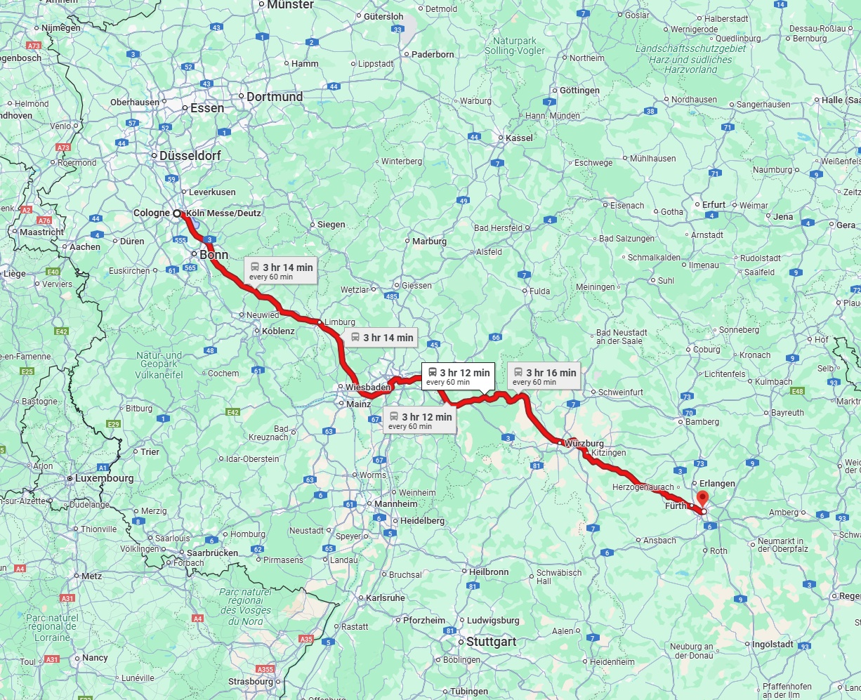 Anreise von Köln Zu Nürnberg Über 