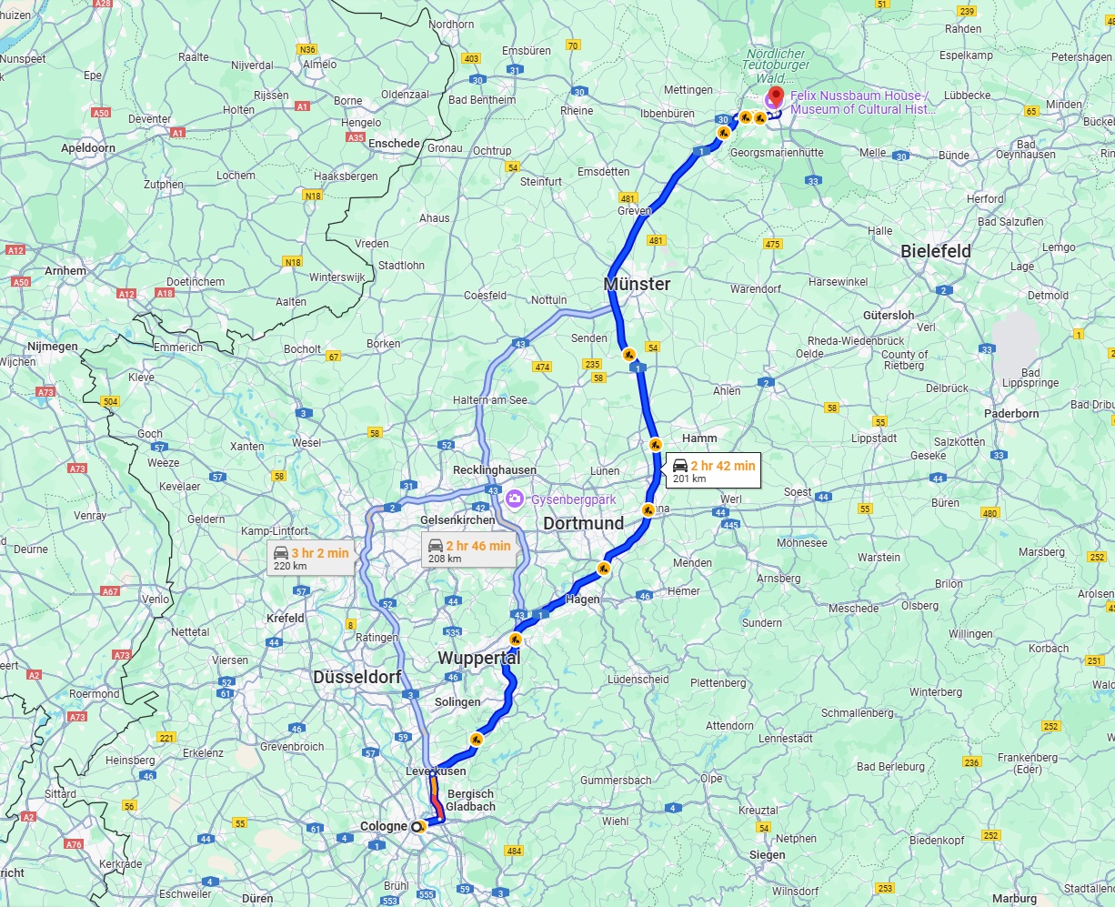Anreise von Köln Zu Osnabrück Über via A1