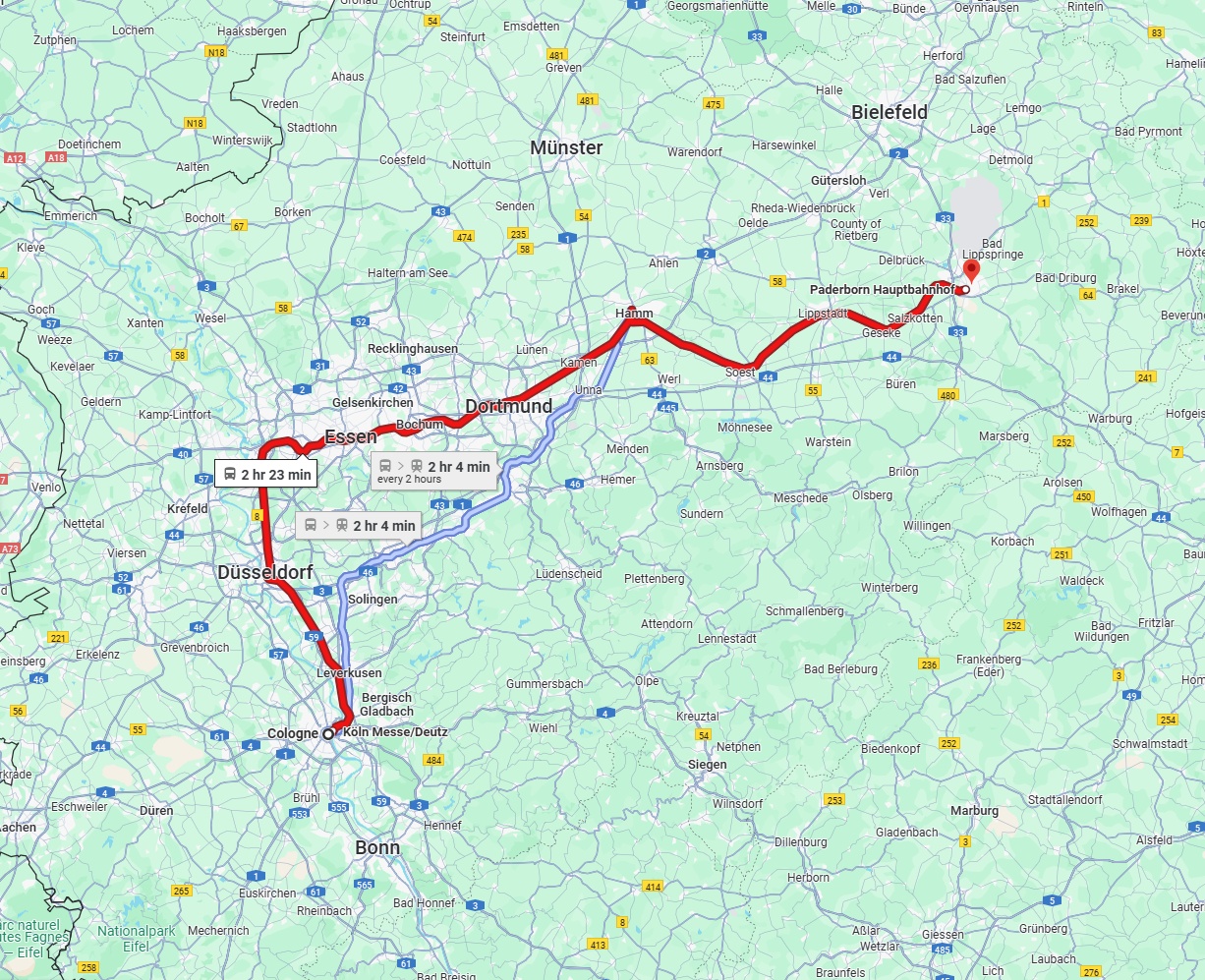 Anreise von Köln Zu Paderborn Über 