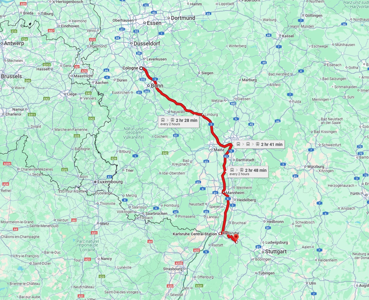 Anreise von Köln Zu Pforzheim Über 