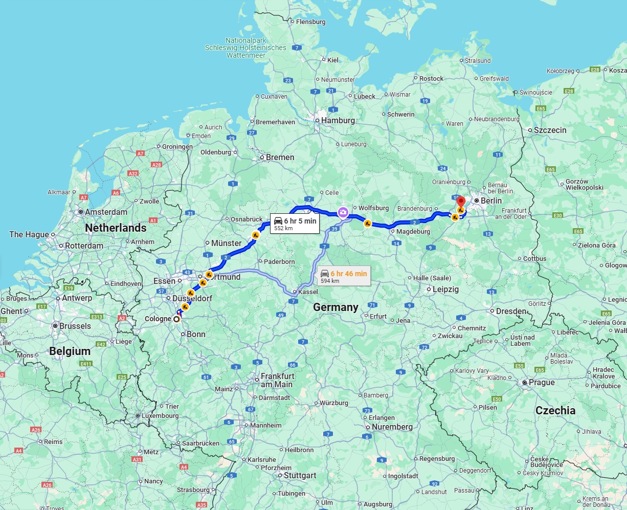 Anreise von Köln Zu Potsdam Über via A2