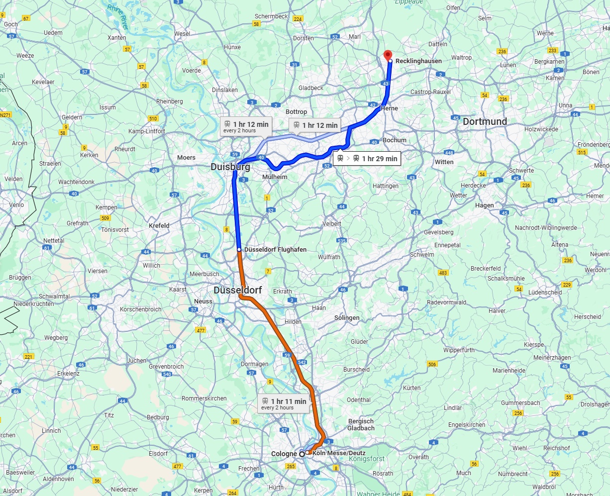 Anreise von Köln Zu Recklinghausen Über 