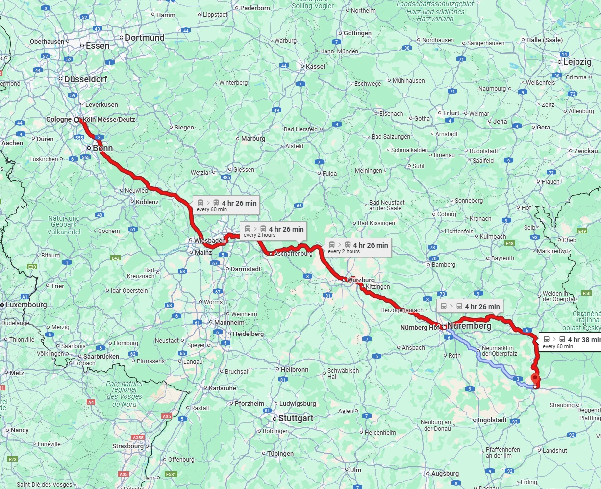 Anreise von Köln Zu Regensburg Über 