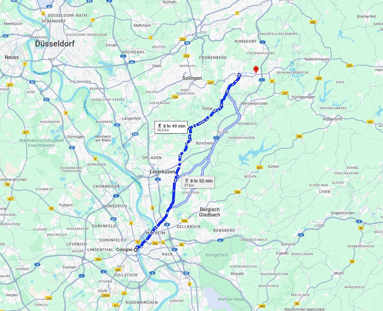 Anreise von Köln Zu Remscheid Über 