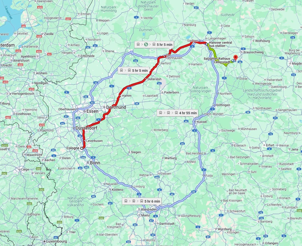 Anreise von Köln Zu Salzgitter Über 