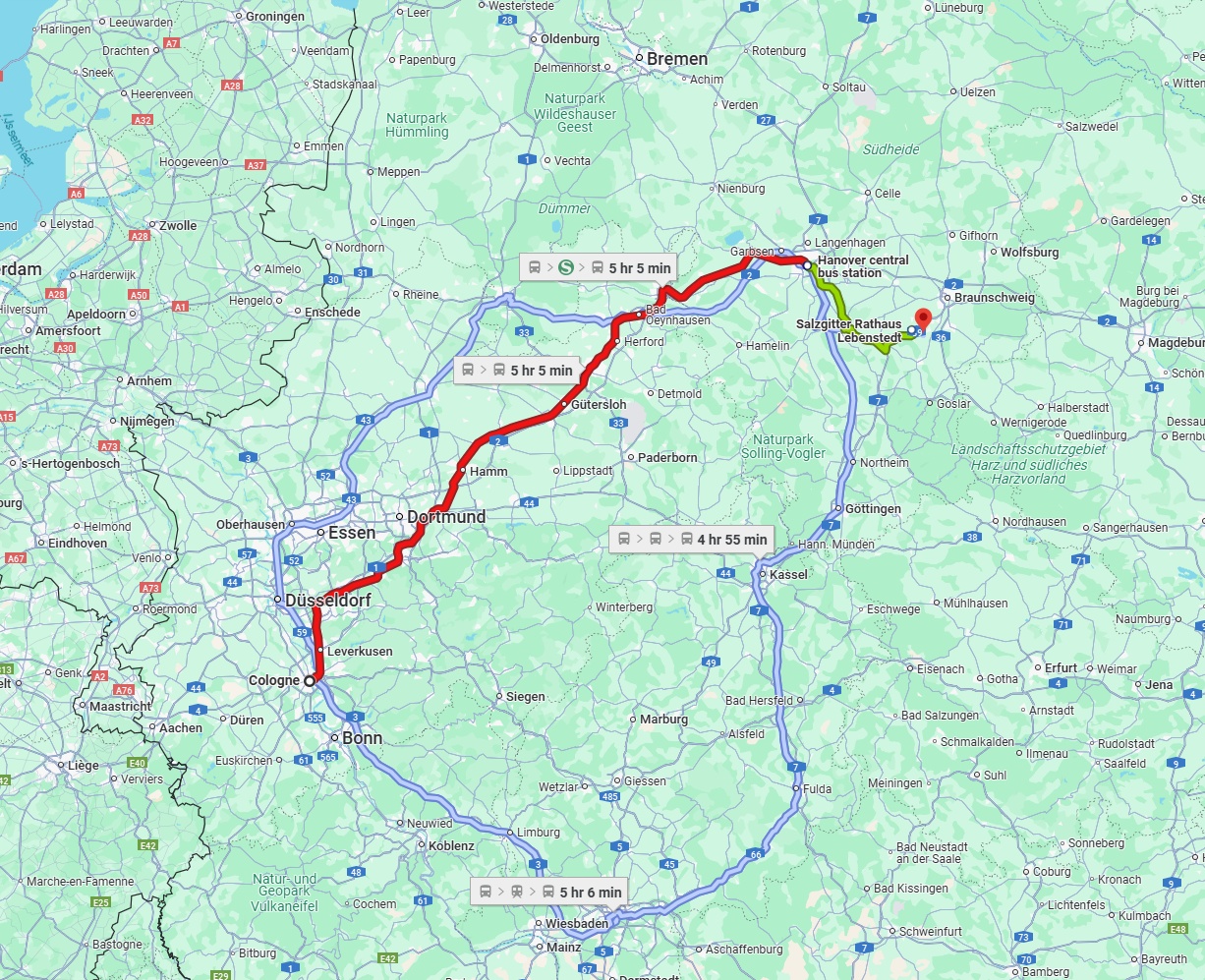 Anreise von Köln Zu Salzgitter Über 
