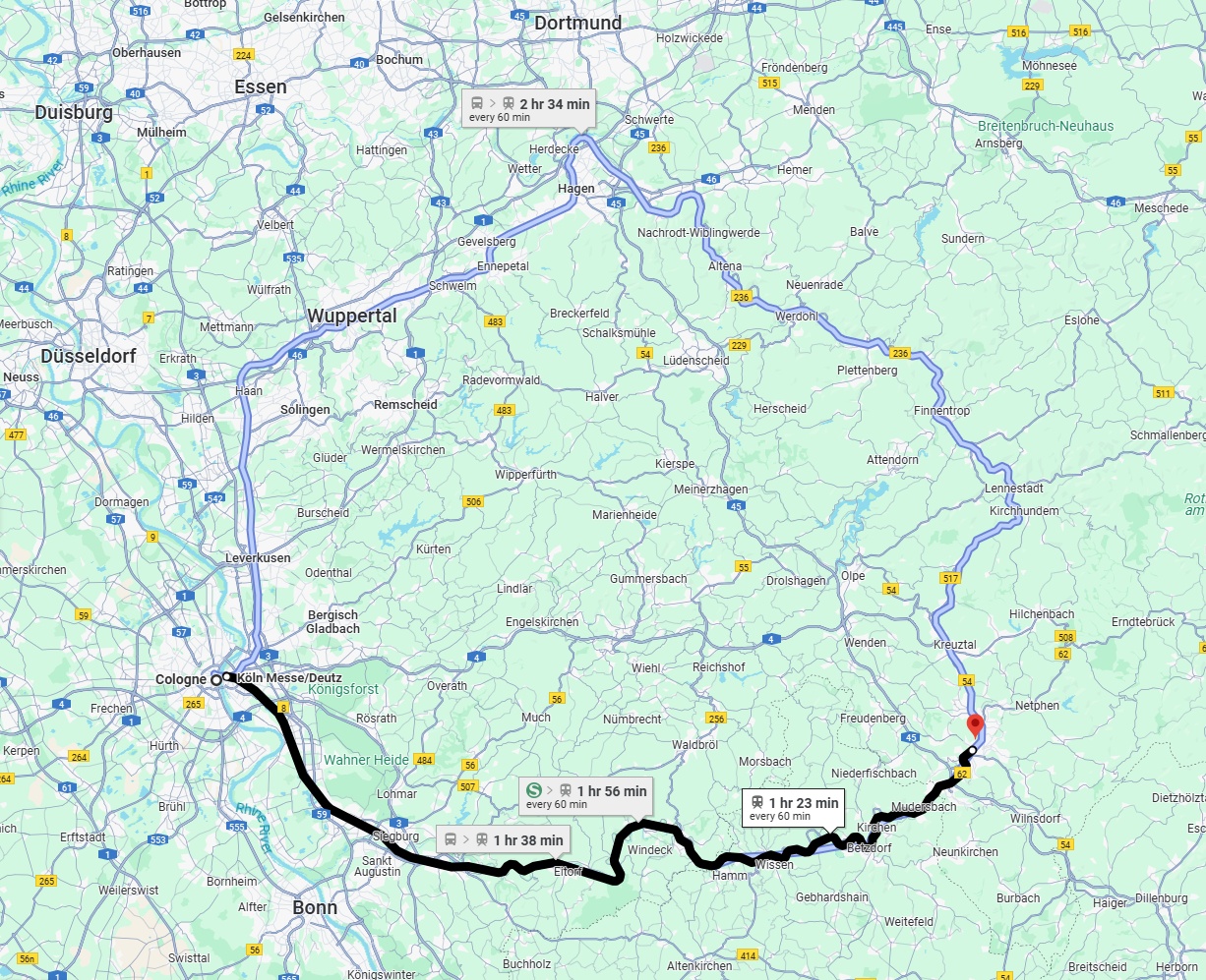 Anreise von Köln Zu Siegen Über 