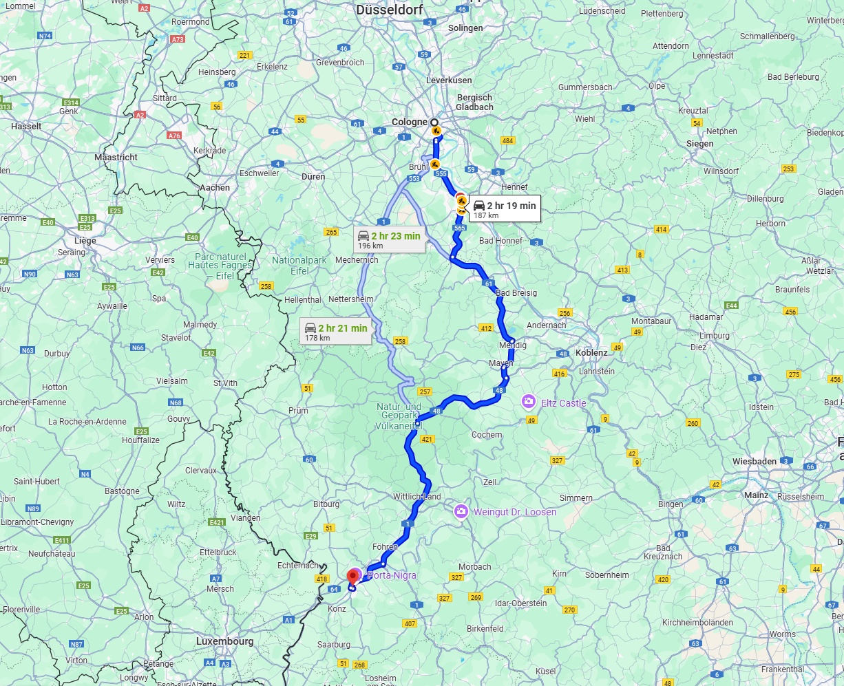 Anreise von Köln Zu Trier Über via A1