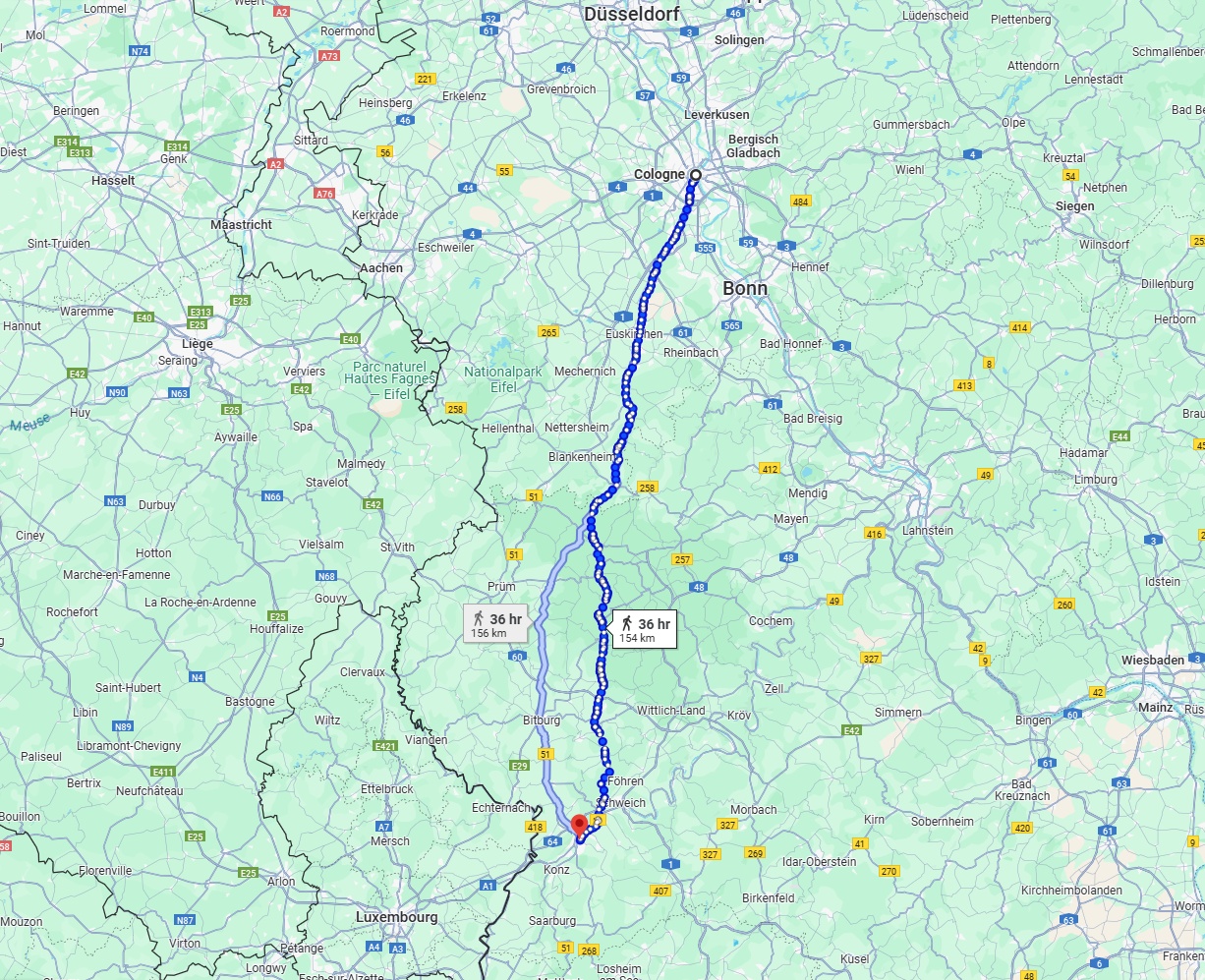 Anreise von Köln Zu Trier Über 