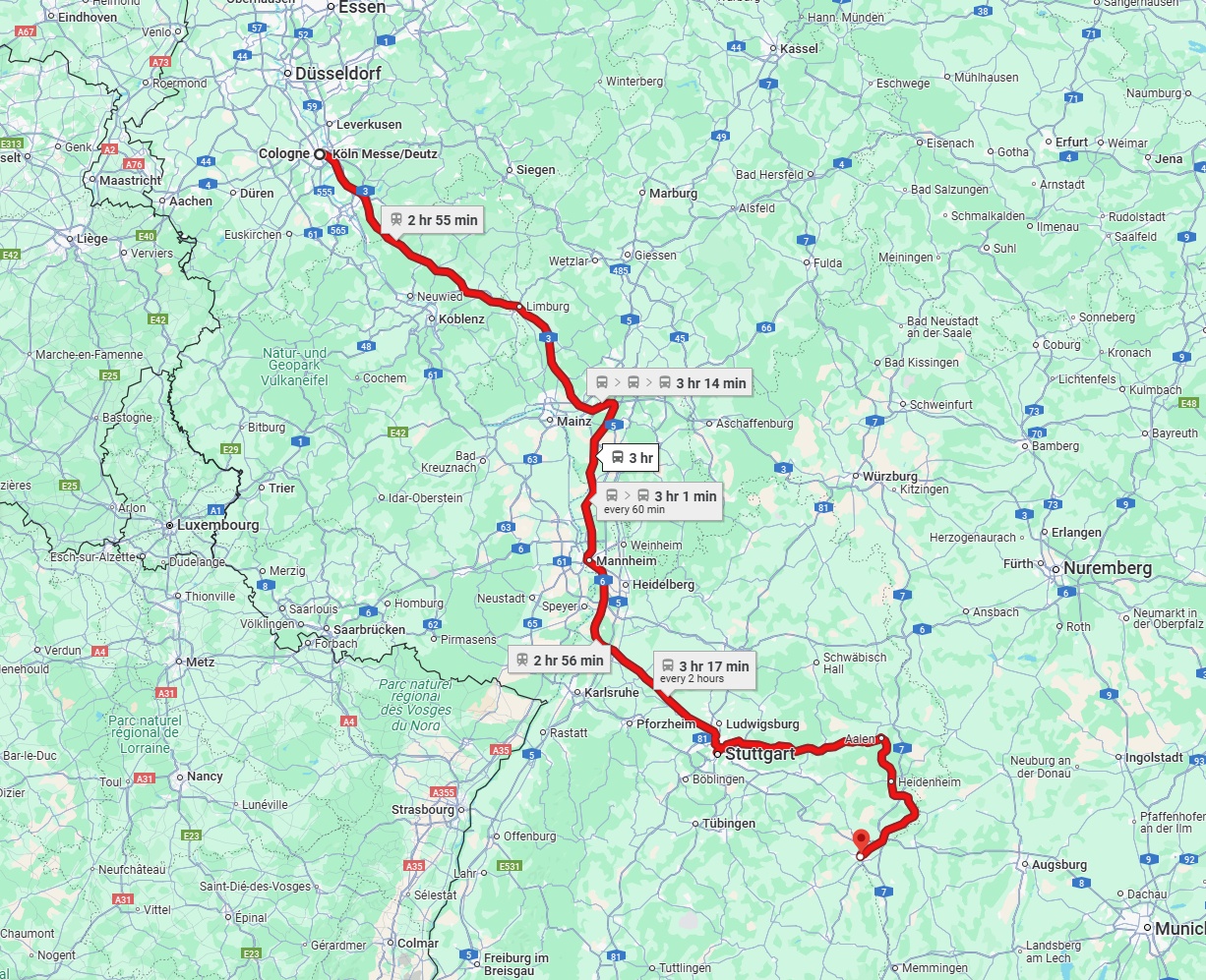 Anreise von Köln Zu Ulm Über 