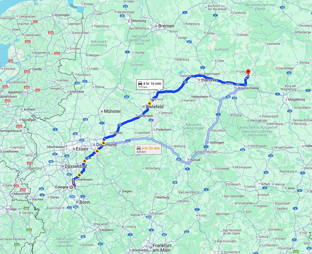 Anreise von Köln Zu Wolfsburg Über via A2