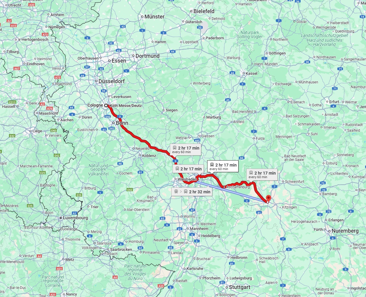 Anreise von Köln Zu Würzburg Über 
