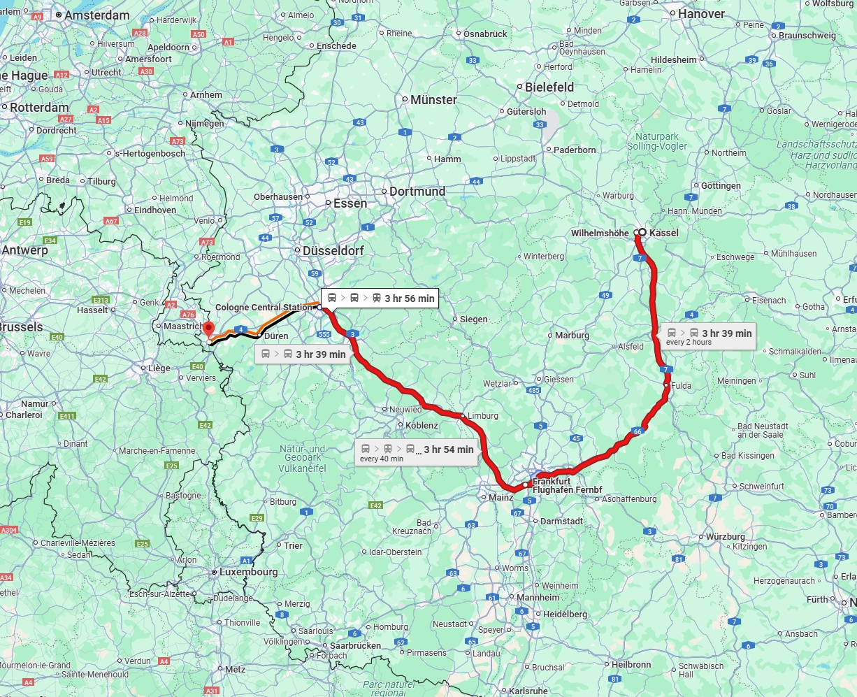 Anreise von Kassel Zu Aachen Über 