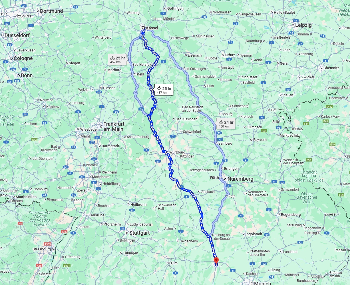 Anreise von Kassel Zu Augsburg Über 