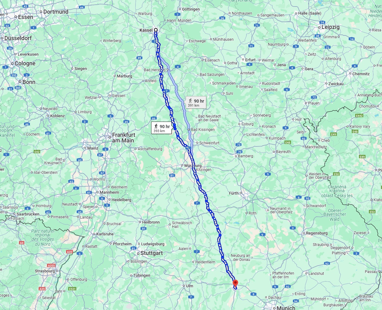 Anreise von Kassel Zu Augsburg Über 