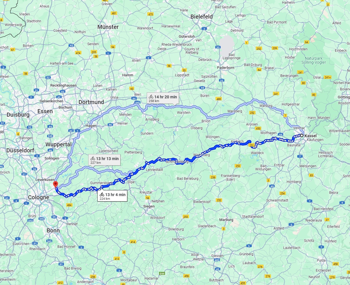 Anreise von Kassel Zu Bergisch Gladbach Über 
