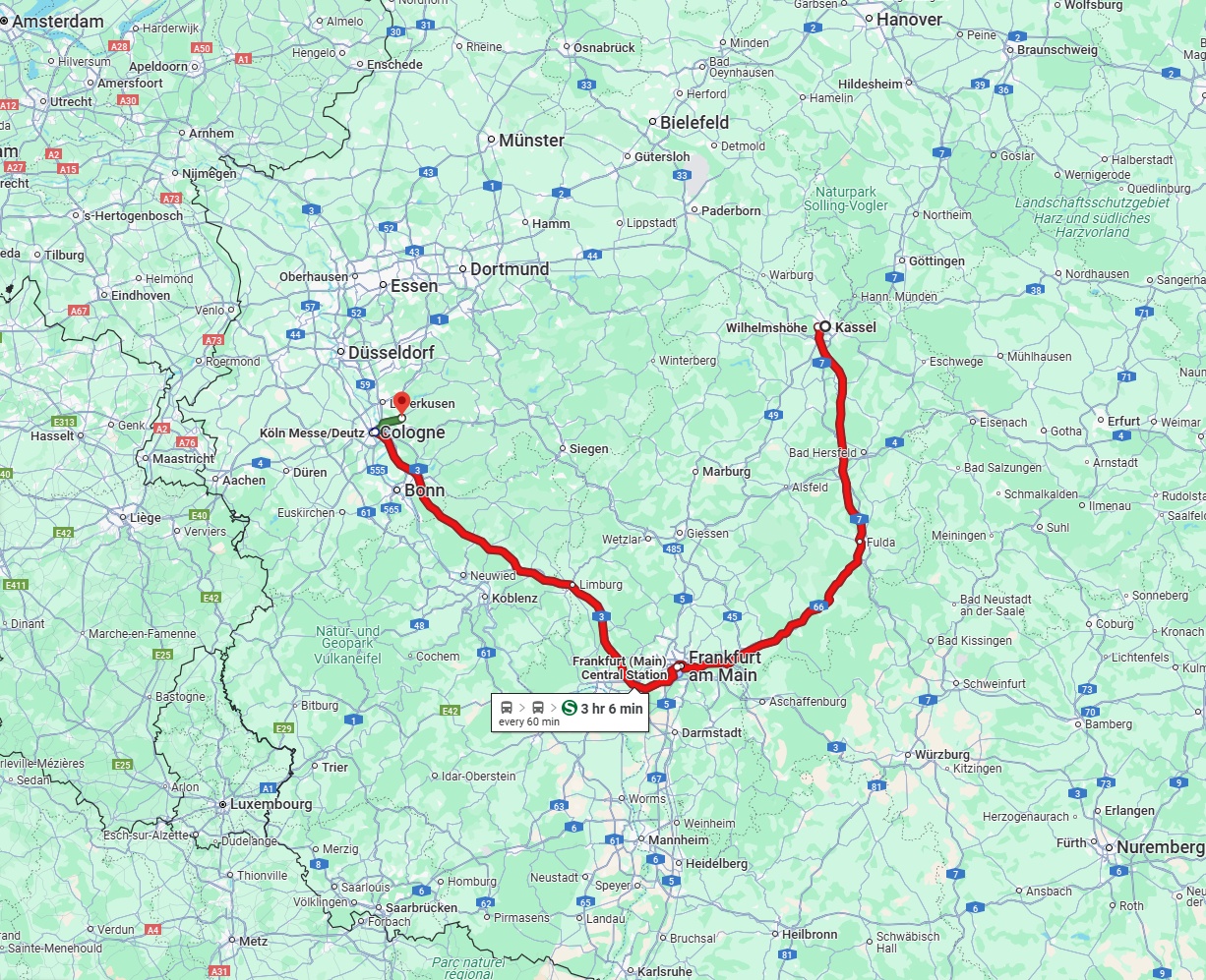 Anreise von Kassel Zu Bergisch Gladbach Über 